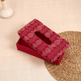 Red - handcrafted bengal kantha work tissue box 21