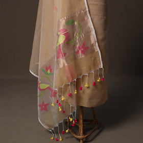 Handwoven Phulia Jamdani Muslin Silk 2pc Unstitched Dress Material Kurta Set 45