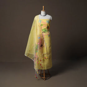 Handwoven Phulia Jamdani Muslin Silk 2pc Unstitched Dress Material Kurta Set 46