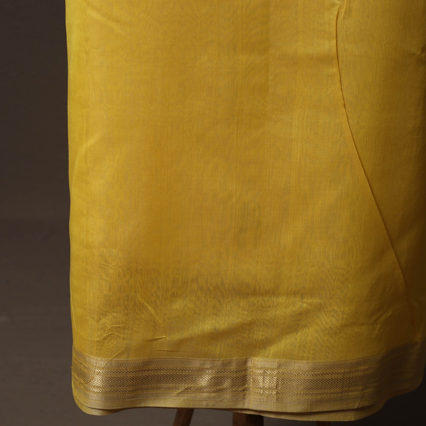 Yellow - 2pc Handloom Maheshwari Silk Unstitched Dress Material Kurta Set 02