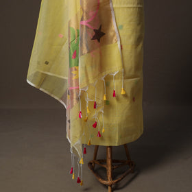Handwoven Phulia Jamdani Muslin Silk 2pc Unstitched Dress Material Kurta Set 46