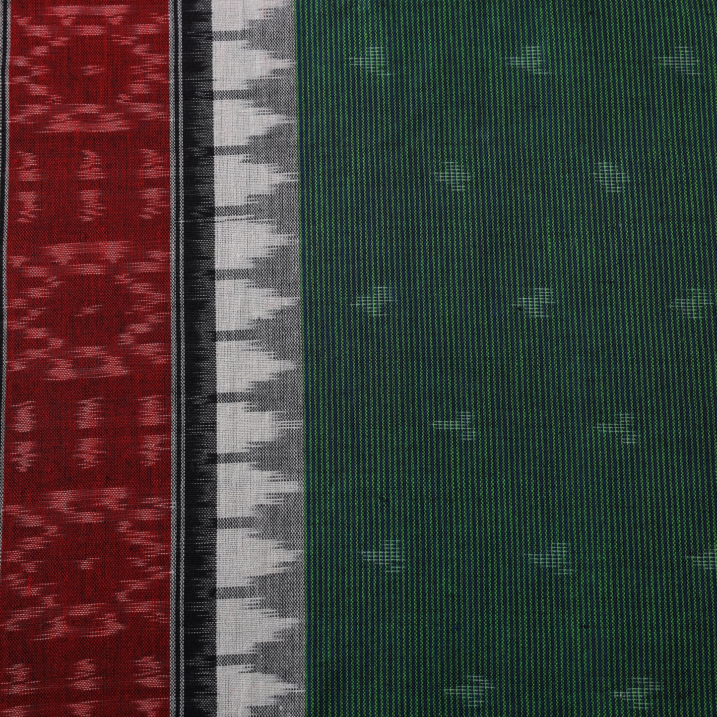 Pure Cotton Handloom Pochampally Ikat Fabric with Border 04