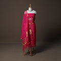 Handwoven Phulia Jamdani Muslin Silk 2pc Unstitched Dress Material Kurta Set 47
