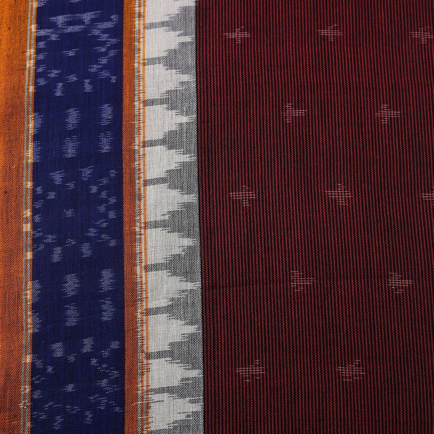 Pure Cotton Handloom Pochampally Ikat Fabric with Border 05