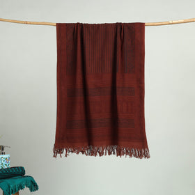 Maroon Bagh Hand Block Print Cotton Handloom Towel