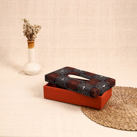 Orange - handcrafted bengal kantha work tissue box 34