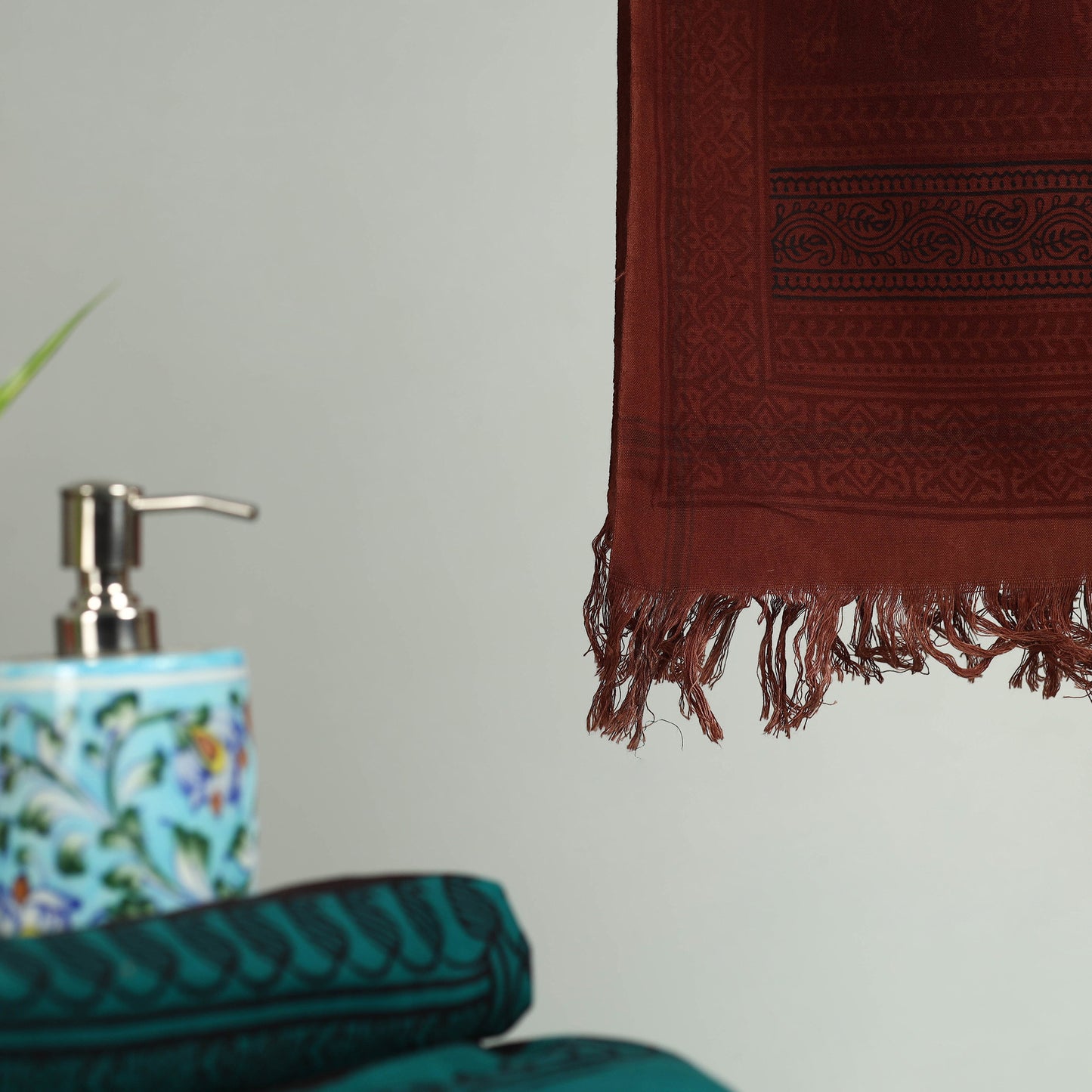 Maroon Bagh Hand Block Print Cotton Handloom Towel