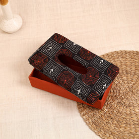 Orange - handcrafted bengal kantha work tissue box 34