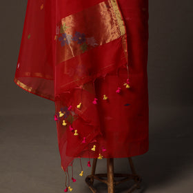 Handwoven Phulia Jamdani Muslin Silk 2pc Unstitched Dress Material Kurta Set 49