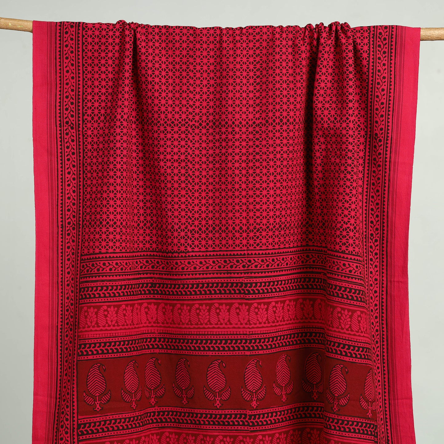 Pink Bagh Hand Block Print Cotton Handloom Towel