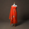 Handwoven Phulia Jamdani Muslin Silk 2pc Unstitched Dress Material Kurta Set 50