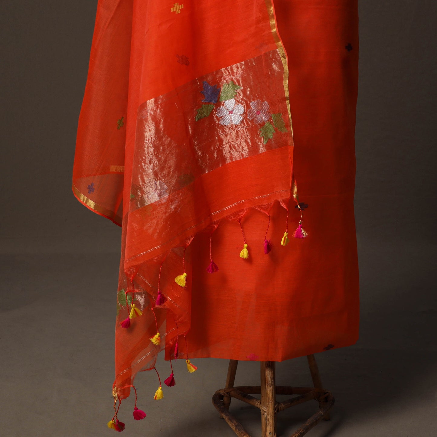 Handwoven Phulia Jamdani Muslin Silk 2pc Unstitched Dress Material Kurta Set 50