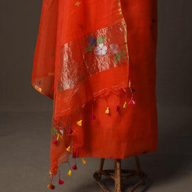 Handwoven Phulia Jamdani Muslin Silk 2pc Unstitched Dress Material Kurta Set 50