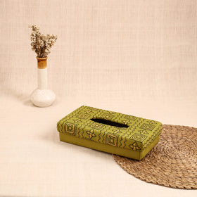 Green - handcrafted bengal kantha work tissue box 29