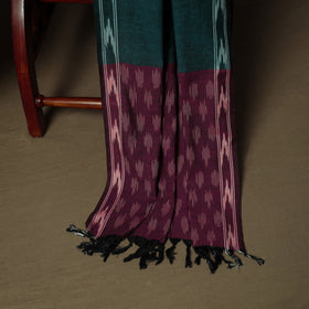 Purple - Pochampally Ikat Weave 3pc Cotton Unstitched Dress Material Suit Set 24