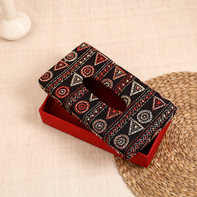 Red - handcrafted bengal kantha work tissue box 31