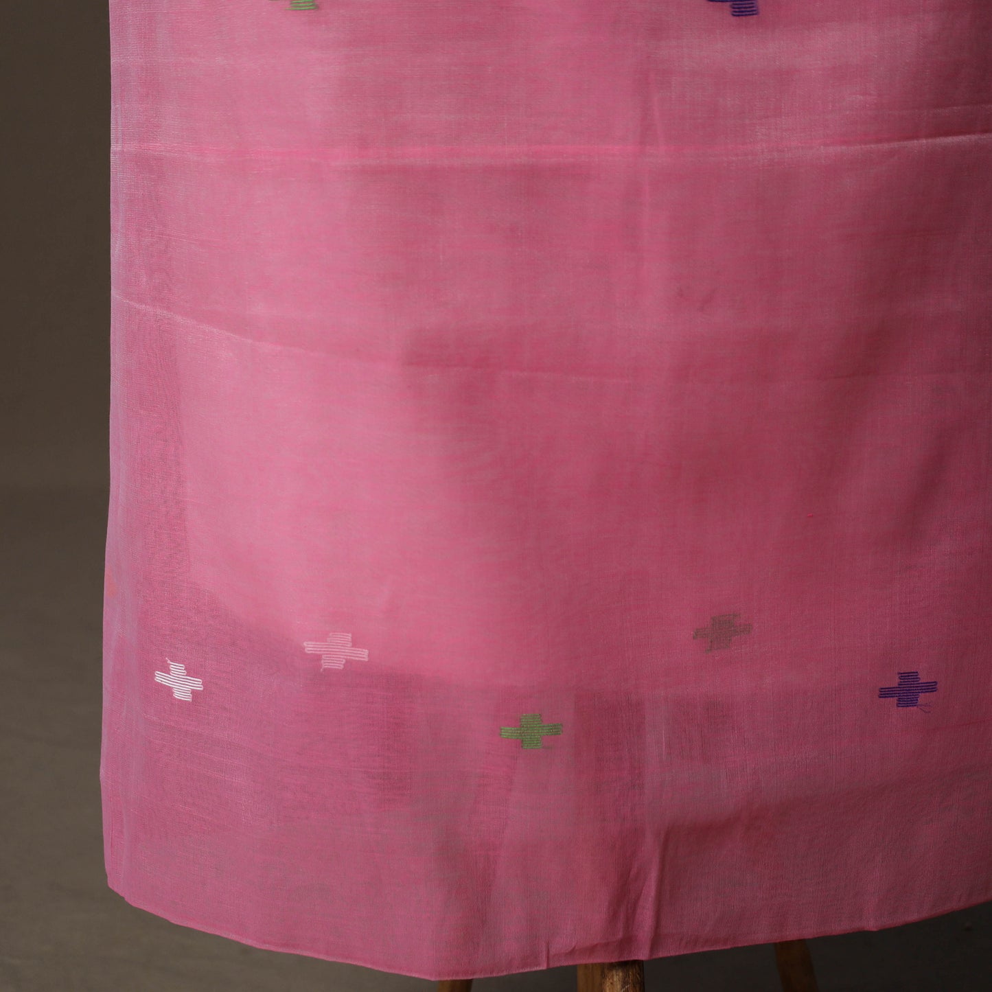 Handwoven Phulia Jamdani Muslin Silk 2pc Unstitched Dress Material Kurta Set 54