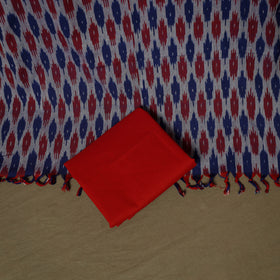Multicolor - Pochampally Ikat Weave 3pc Cotton Unstitched Dress Material Suit Set 27