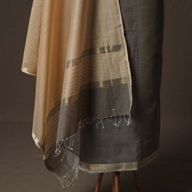 Brown - 2pc Handloom Maheshwari Silk Unstitched Dress Material Kurta Set 13