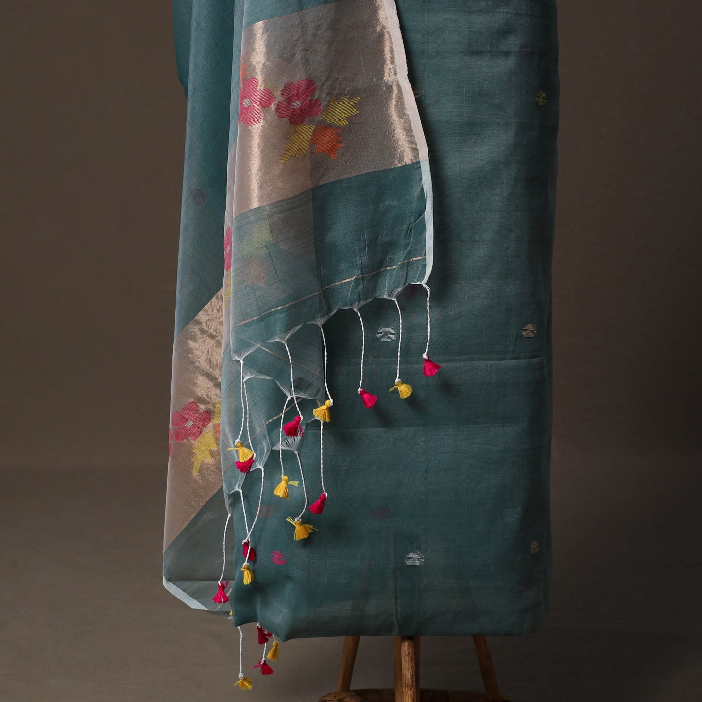 Handwoven Phulia Jamdani Muslin Silk 2pc Unstitched Dress Material Kurta Set 57