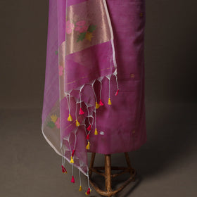 Handwoven Phulia Jamdani Muslin Silk 2pc Unstitched Dress Material Kurta Set 58