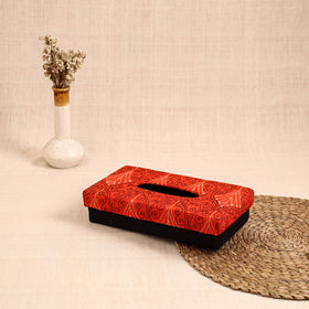 Orange - handcrafted bengal kantha work tissue box 13