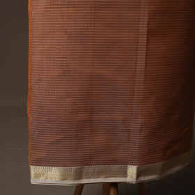 Brown - 2pc Handloom Maheshwari Silk Unstitched Dress Material Kurta Set 15