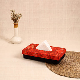 Orange - handcrafted bengal kantha work tissue box 13