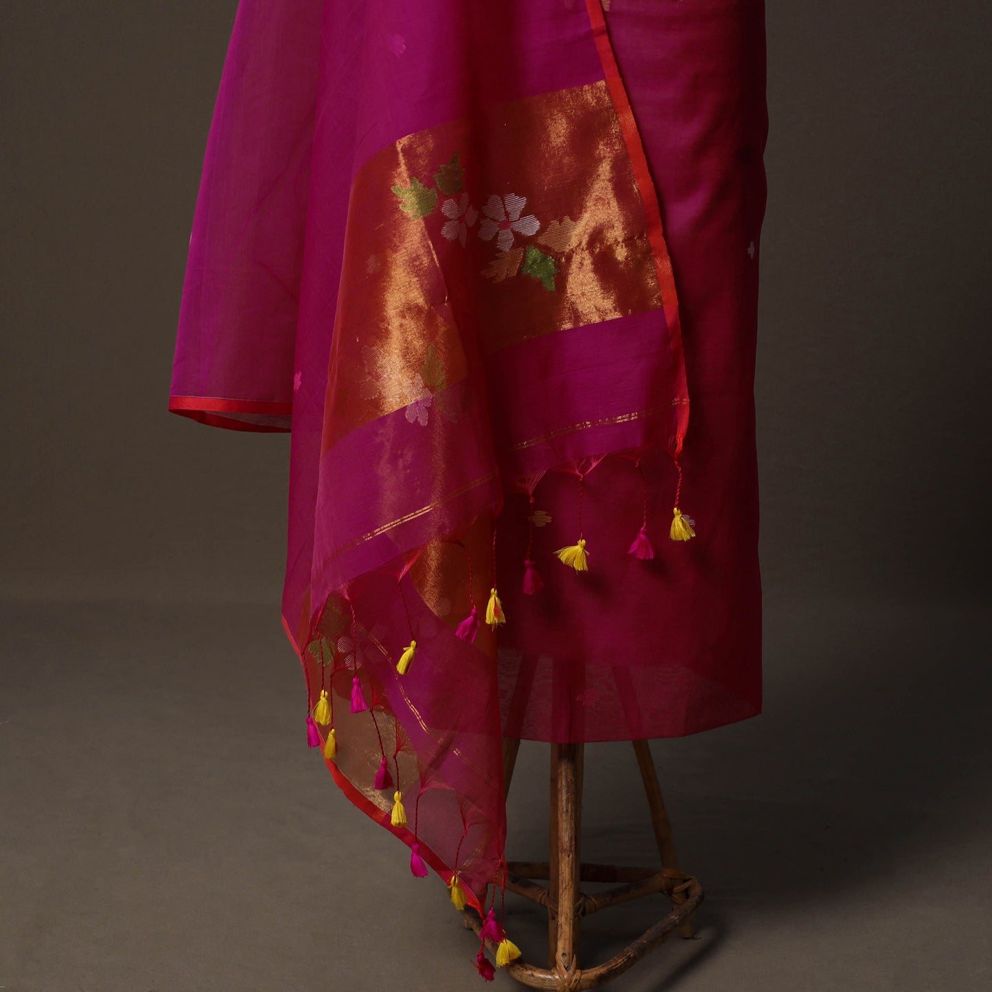 Handwoven Phulia Jamdani Muslin Silk 2pc Unstitched Dress Material Kurta Set 59