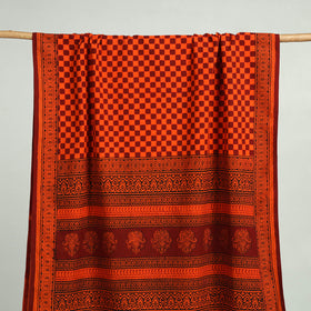 Red Bagh Hand Block Print Cotton Handloom Towel