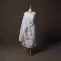 Handwoven Phulia Jamdani Muslin Silk 2pc Unstitched Dress Material Kurta Set 60