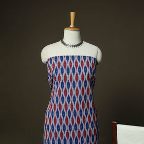 Multicolor - Pochampally Ikat Weave 3pc Cotton Unstitched Dress Material Suit Set 32