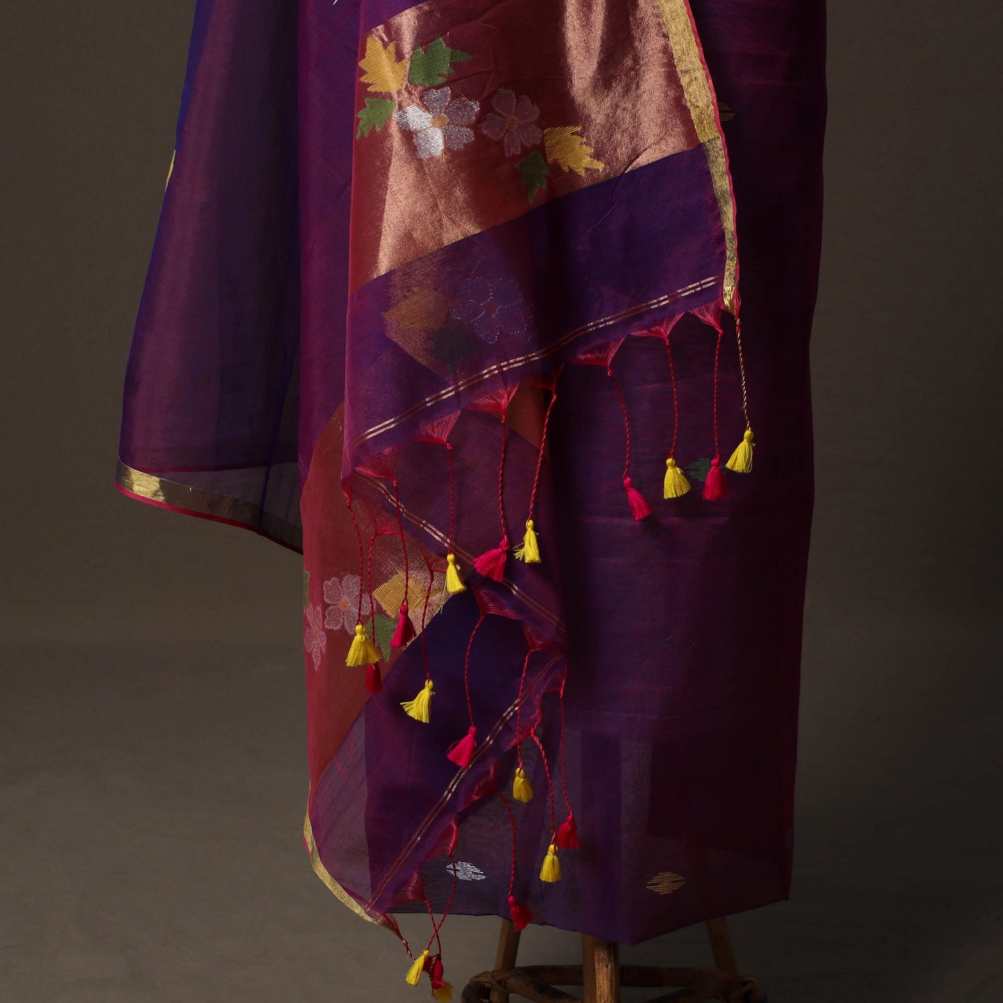 Handwoven Phulia Jamdani Muslin Silk 2pc Unstitched Dress Material Kurta Set 61