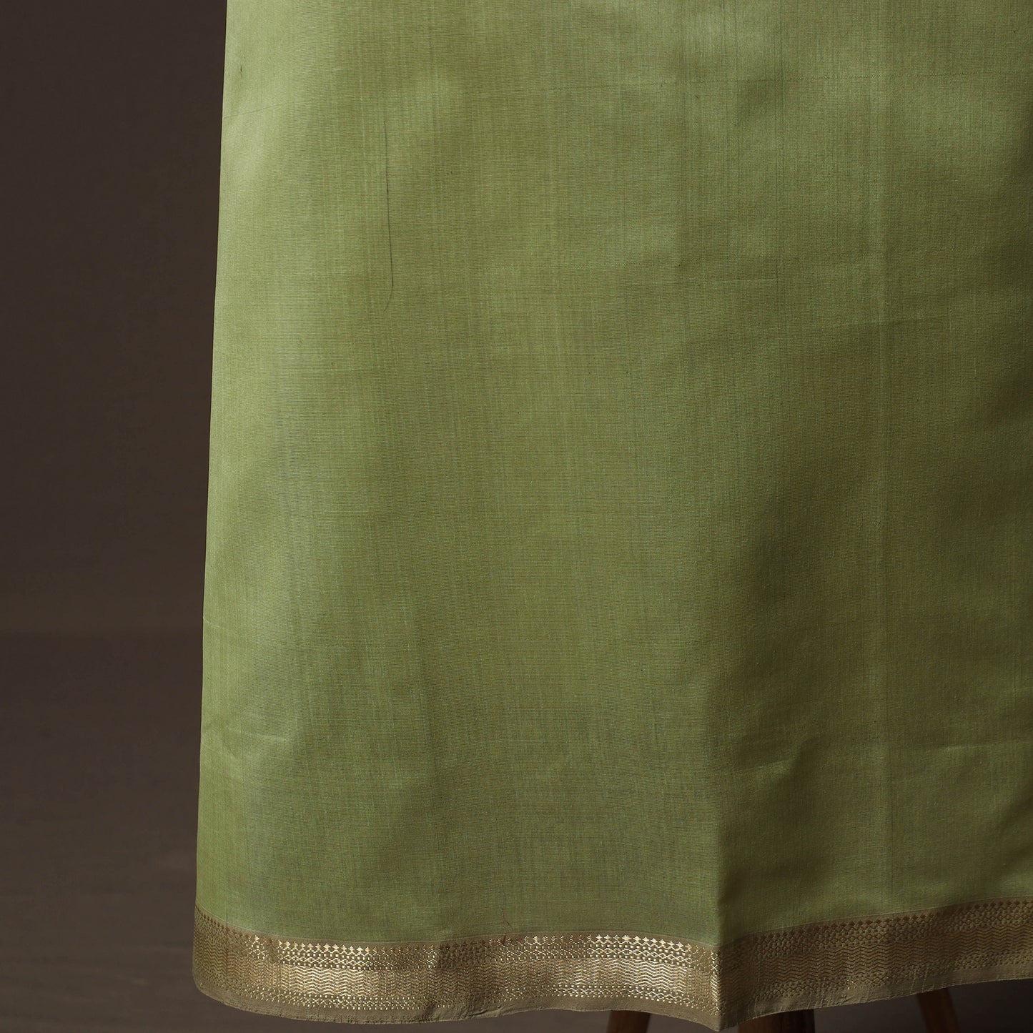 Green - 2pc Handloom Maheshwari Silk Unstitched Dress Material Kurta Set with Zari Border 19