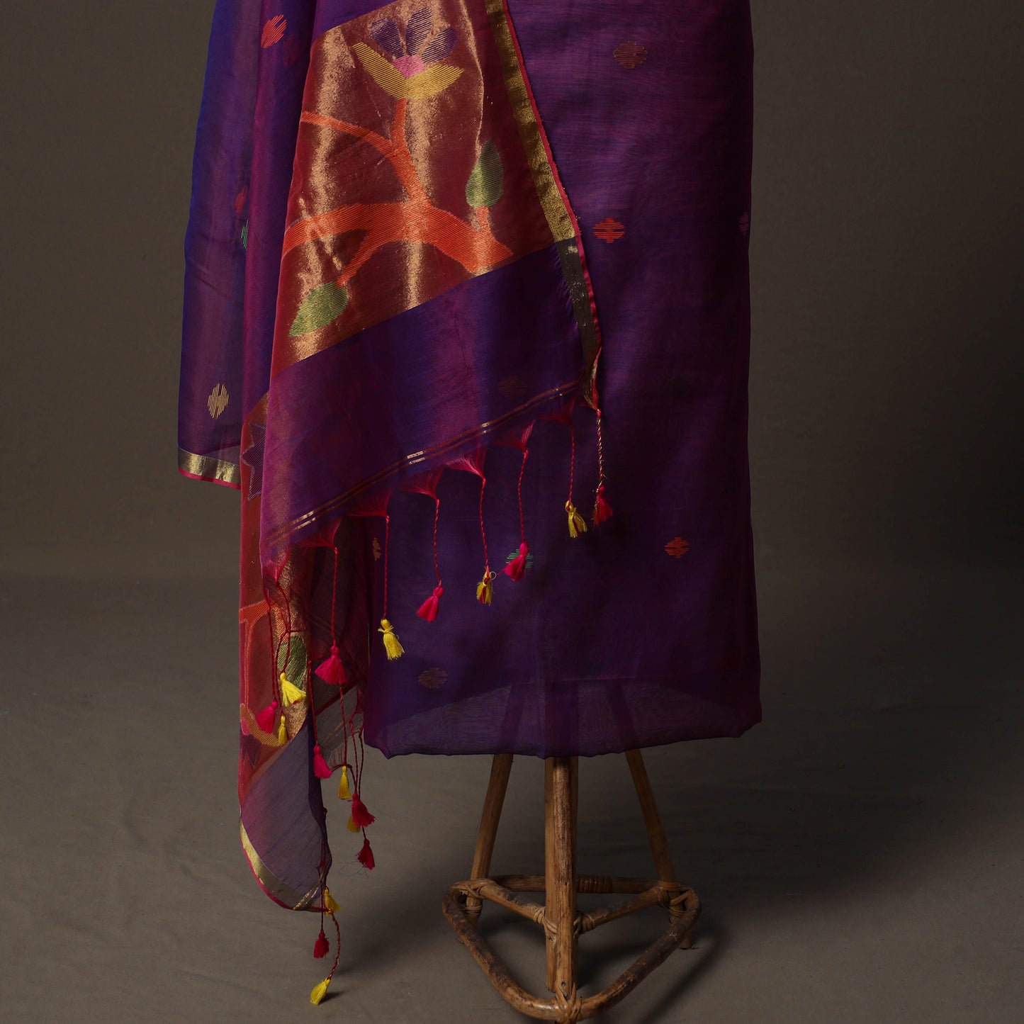 Handwoven Phulia Jamdani Muslin Silk 2pc Unstitched Dress Material Kurta Set 63