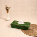 Green - handcrafted bengal kantha work tissue box 18