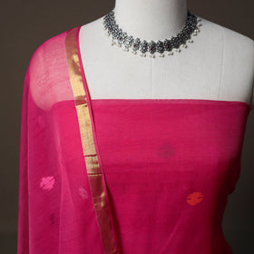Handwoven Phulia Jamdani Muslin Silk 2pc Unstitched Dress Material Kurta Set 64