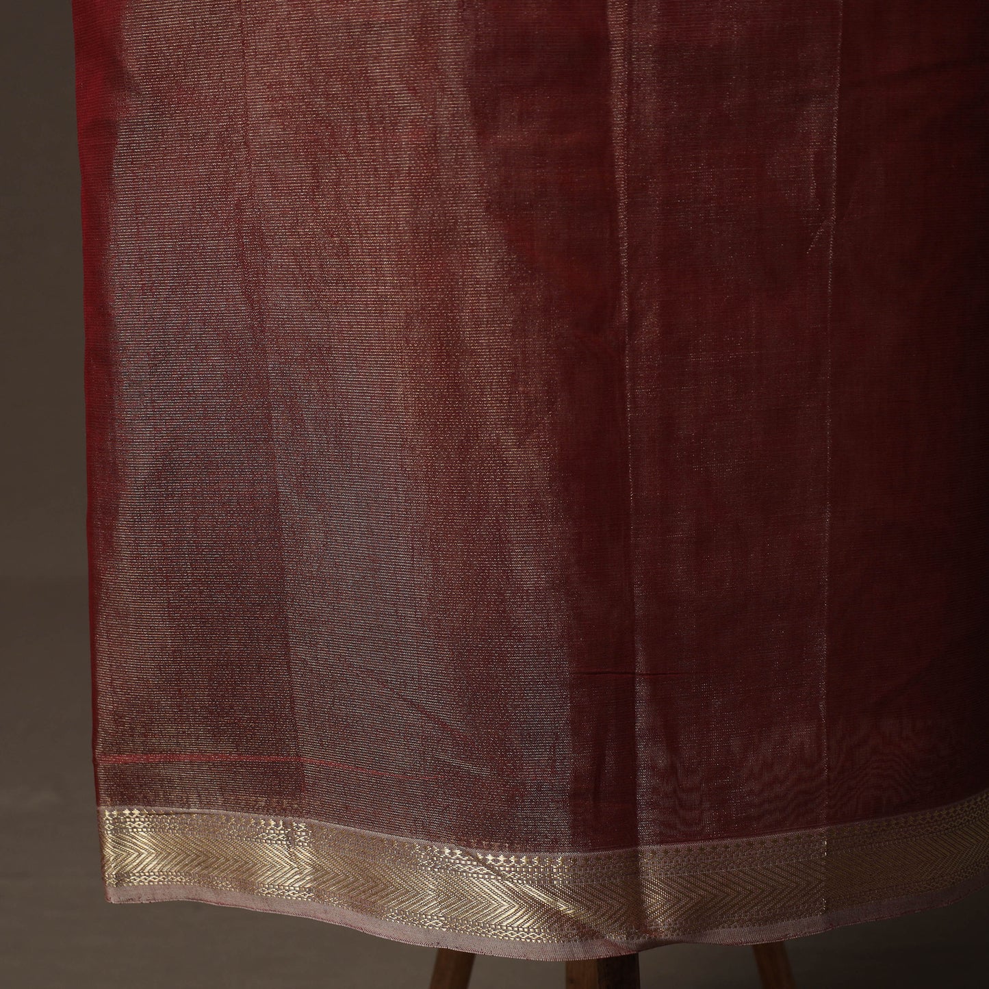 Maroon - 2pc Zari Work Handloom Maheshwari Silk Unstitched Dress Material Kurta Set 21
