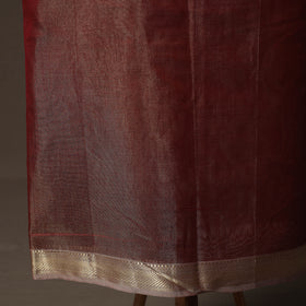Maroon - 2pc Zari Work Handloom Maheshwari Silk Unstitched Dress Material Kurta Set 21