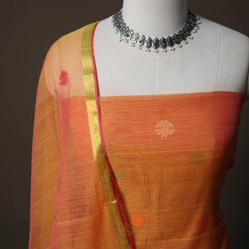 Handwoven Phulia Jamdani Muslin Silk 2pc Unstitched Dress Material Kurta Set 65