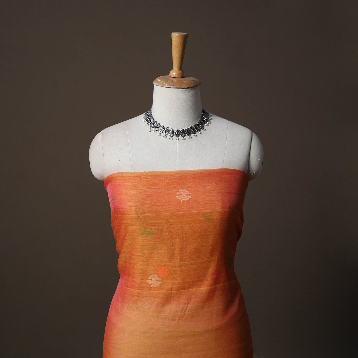 Handwoven Phulia Jamdani Muslin Silk 2pc Unstitched Dress Material Kurta Set 65