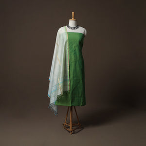 Green - 2pc Handloom Maheshwari Silk Unstitched Dress Material Kurta Set 24