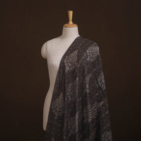 Ajrakh Hand Block Prints Pure Handloom Chanderi Silk Fabric of Kutch 08