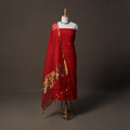 Handwoven Phulia Jamdani Muslin Silk 2pc Unstitched Dress Material Kurta Set 67