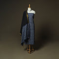 Blue - Pochampally Ikat Weave 3pc Cotton Unstitched Dress Material Suit Set 35