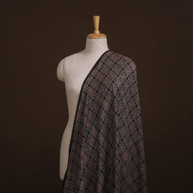 Ajrakh Hand Block Prints Pure Handloom Chanderi Silk Fabric of Kutch 06