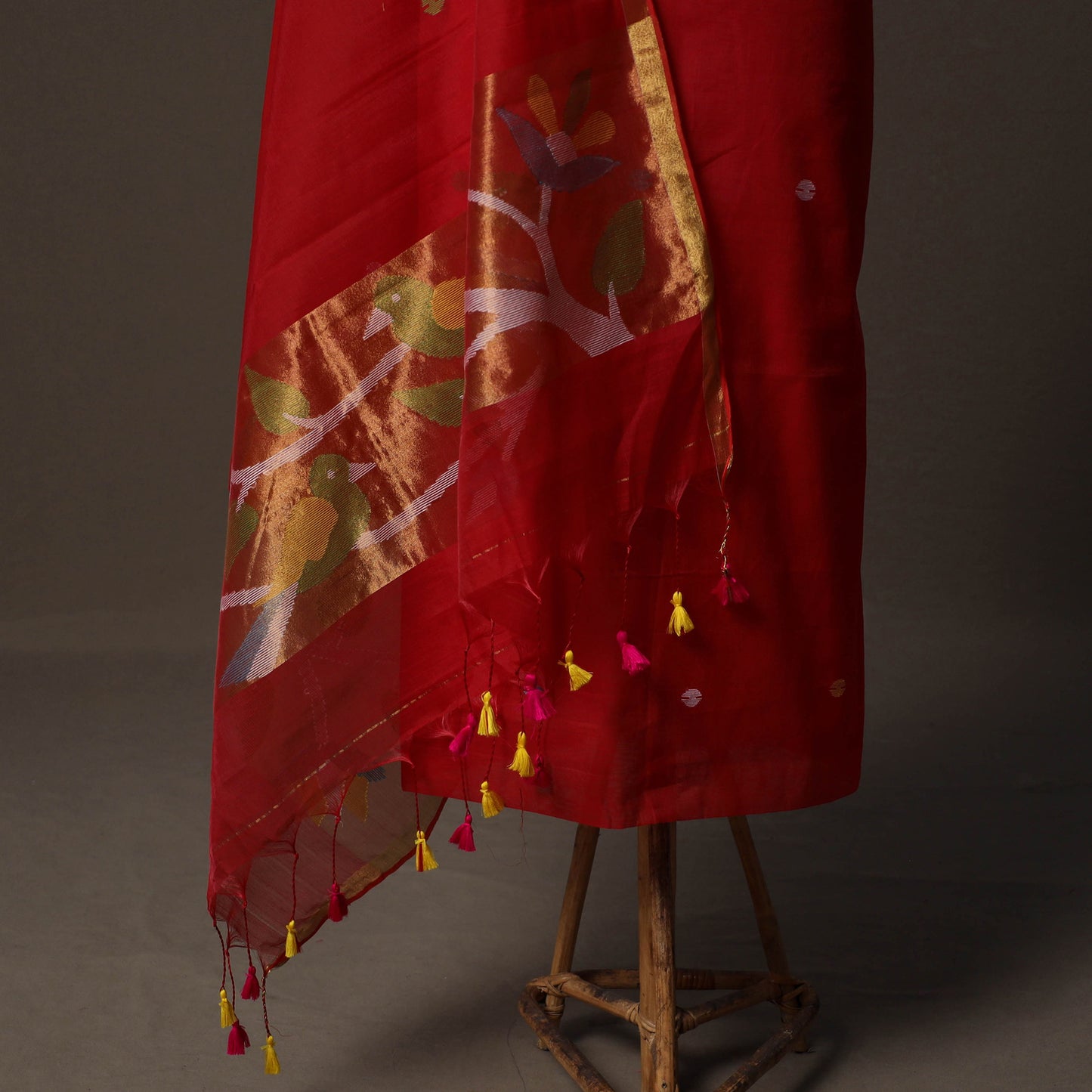 Handwoven Phulia Jamdani Muslin Silk 2pc Unstitched Dress Material Kurta Set 67
