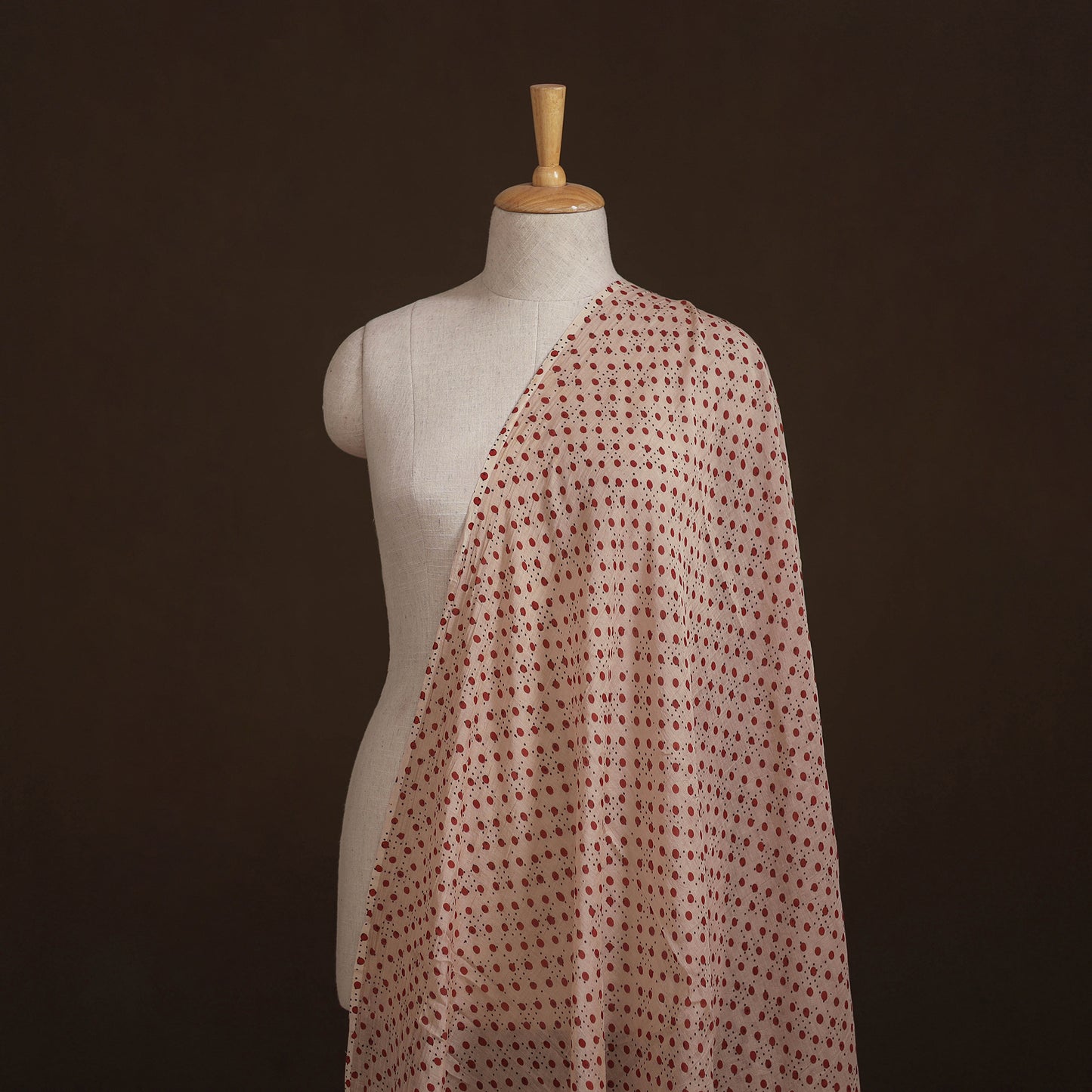 Ajrakh Hand Block Prints Pure Handloom Chanderi Silk Fabric of Kutch 05