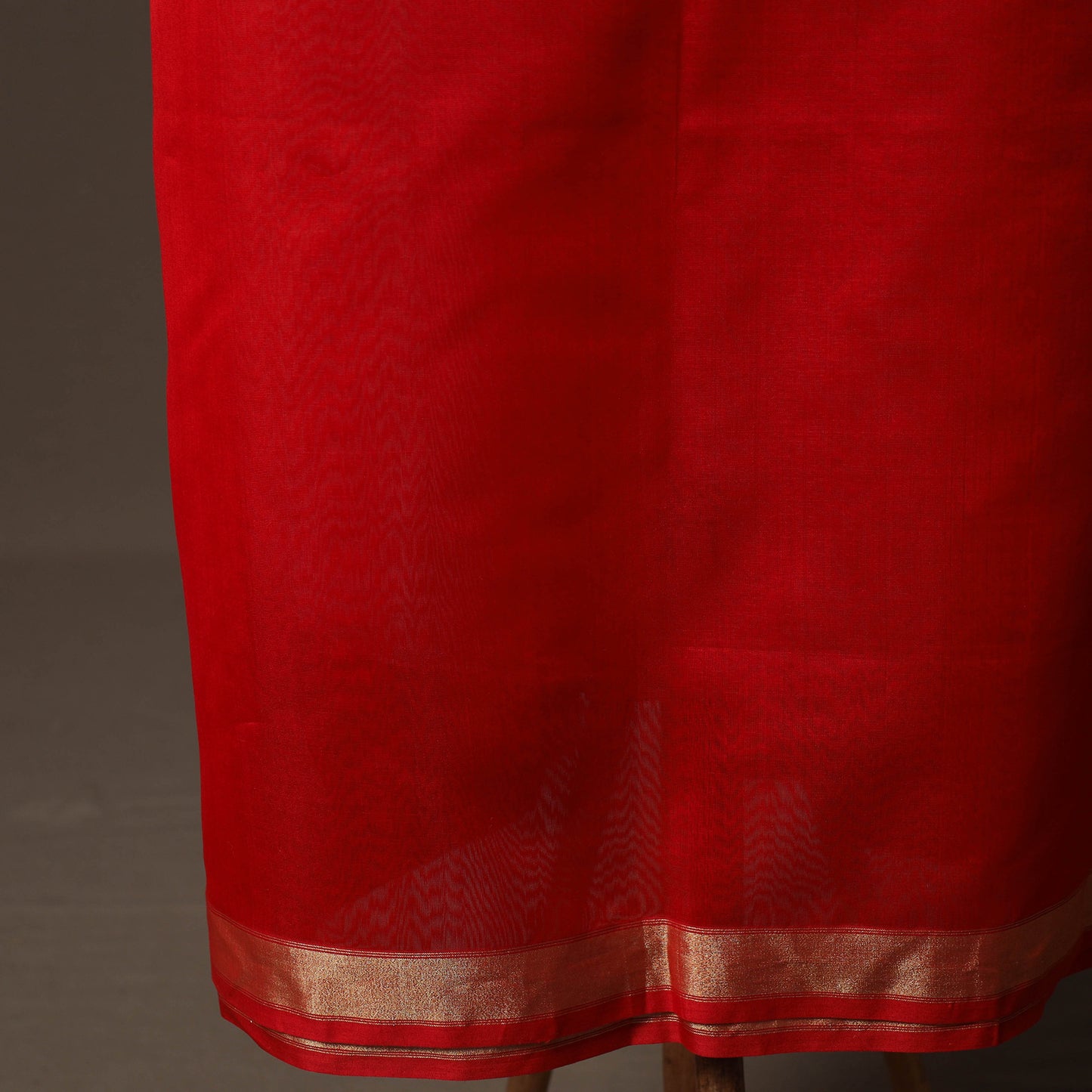 Red - 2pc Handloom Maheshwari Silk Unstitched Dress Material Kurta Set 25