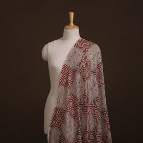 Ajrakh Hand Block Prints Pure Handloom Chanderi Silk Fabric of Kutch 01